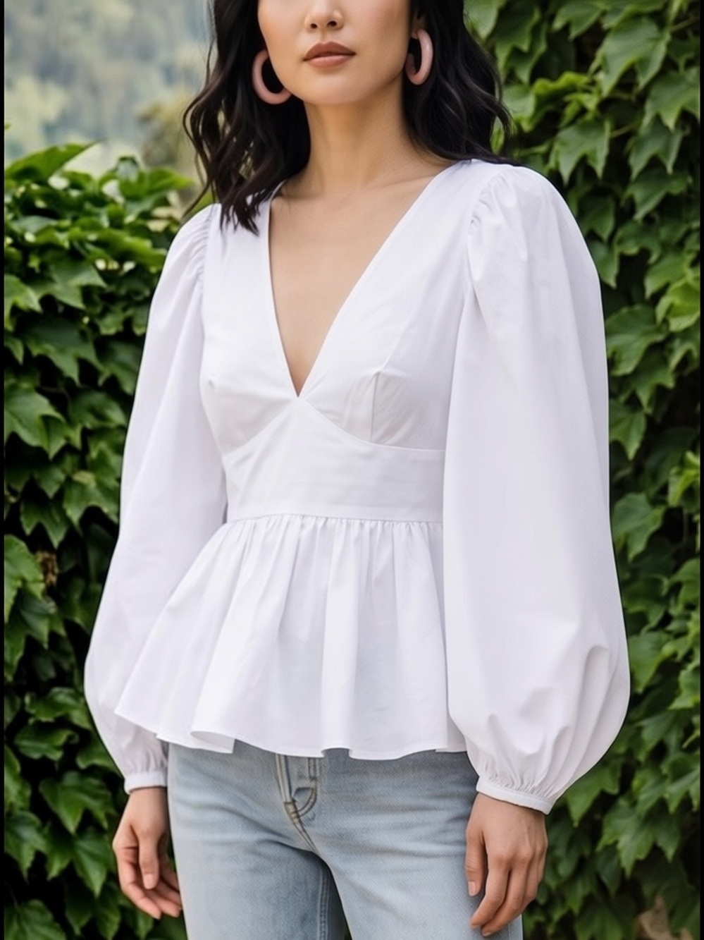 Staud Top Luna Blouse in White Size 0 NWOT